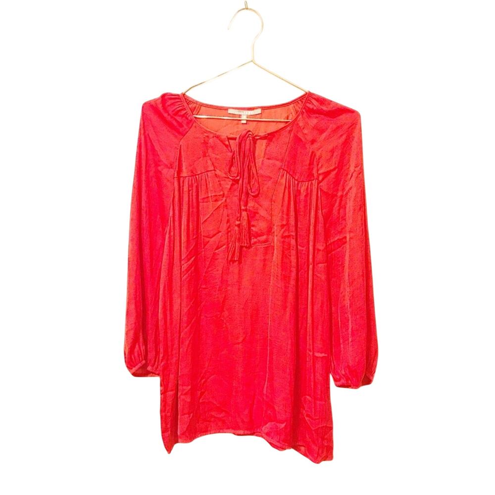 Lemon Tart Boho Tassel Blouse - Size Small - Tangerine